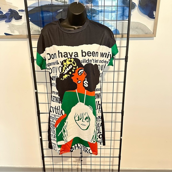 Green Casual Graphic Print Design Mini Shirt Dress - Picture 3 of 6